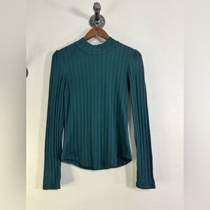 Free‎ People Deep Teal Knit Top With Tie Back Size Medium